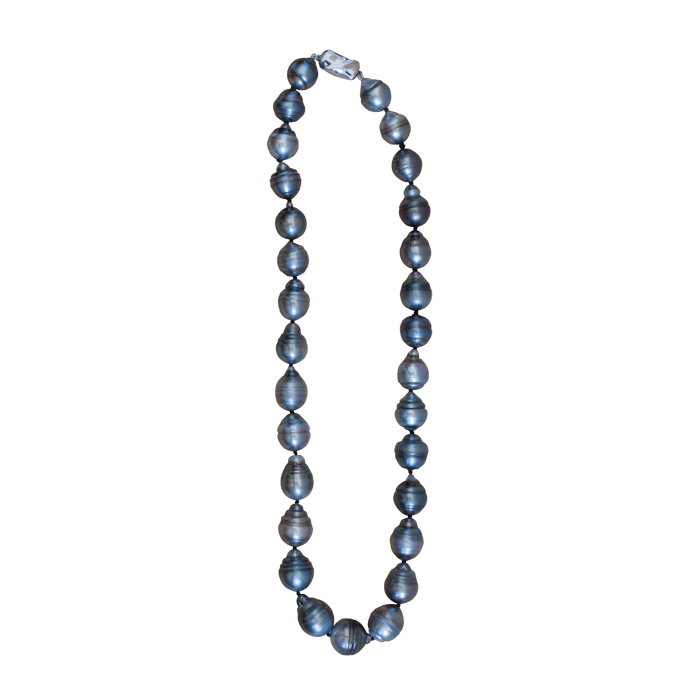 Vardy's Collection Tahitian Peacock Pearl Single Strand Necklace in Sterling Silver
