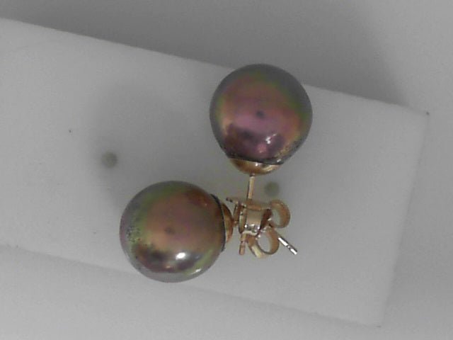 Vardy's Collection Tahitian Pearl Stud Earrings in 14K Yellow Gold