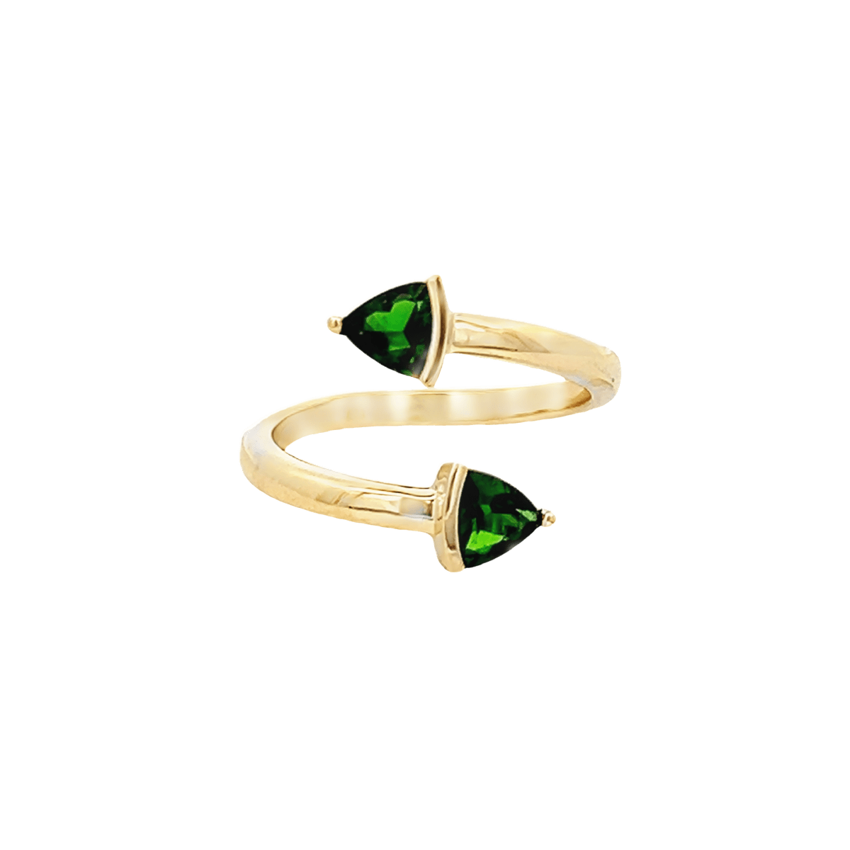Vardy's Collection Trillian Green Garnet Geometric Fashion Ring in 14K Yellow Gold (0.81ct)