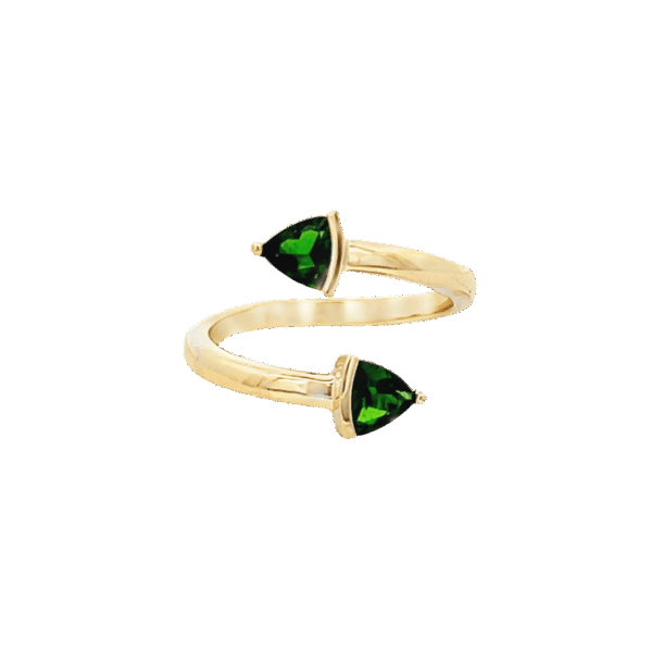 Vardy's Collection Trillian Green Garnet Geometric Fashion Ring in 14K Yellow Gold (0.81ct)