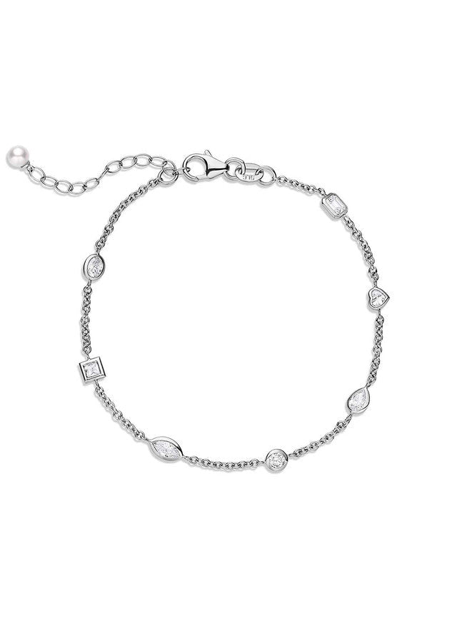 Vardy's Collection Various Shapes H Vs2 Diamond Box Bracelet in 14K White Gold (0.89ctw)