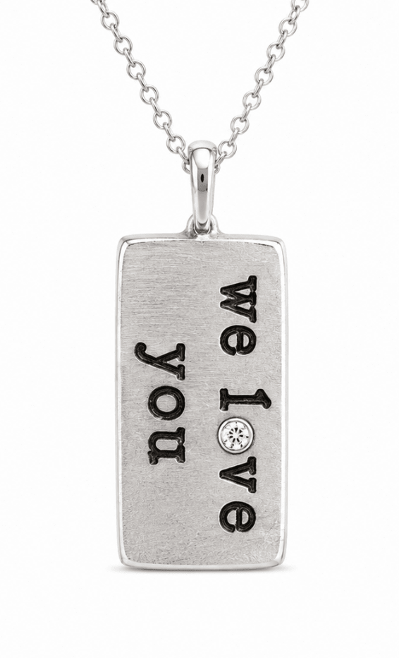 We love you Brushed pendant in Sterling Silver (435-00765)