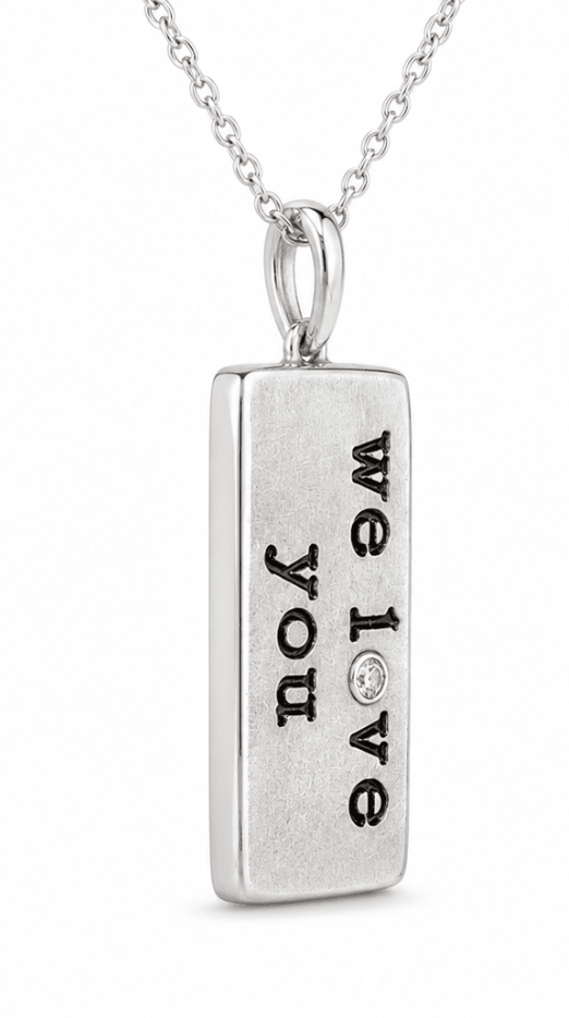 We love you Brushed pendant in Sterling Silver (435-00765)
