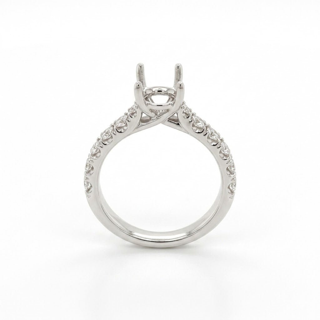 White Gold Polished 18 Karat Engagement Ring (140 - 00911)