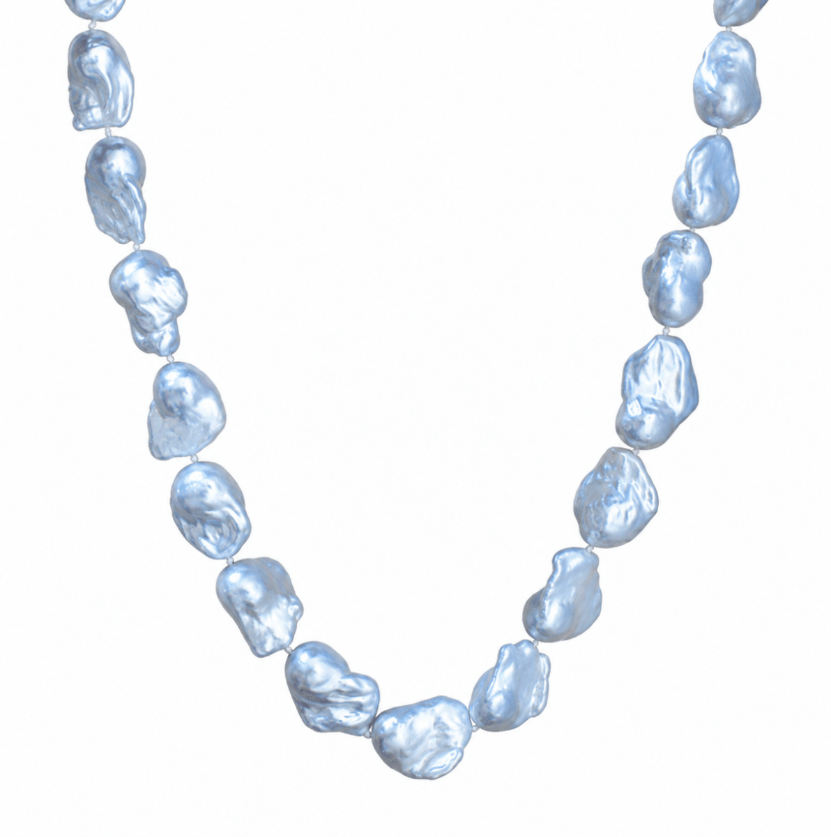 Whiter Single Strand Borroc pearl necklace in Sterling silver (325-00385)