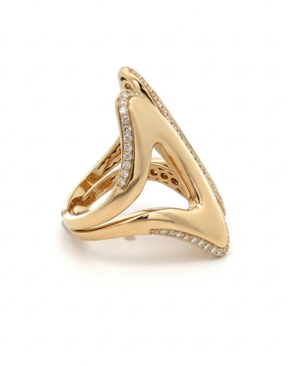 Wide Diamond Band Fashion Ring in Yellow Gold (130-33161)