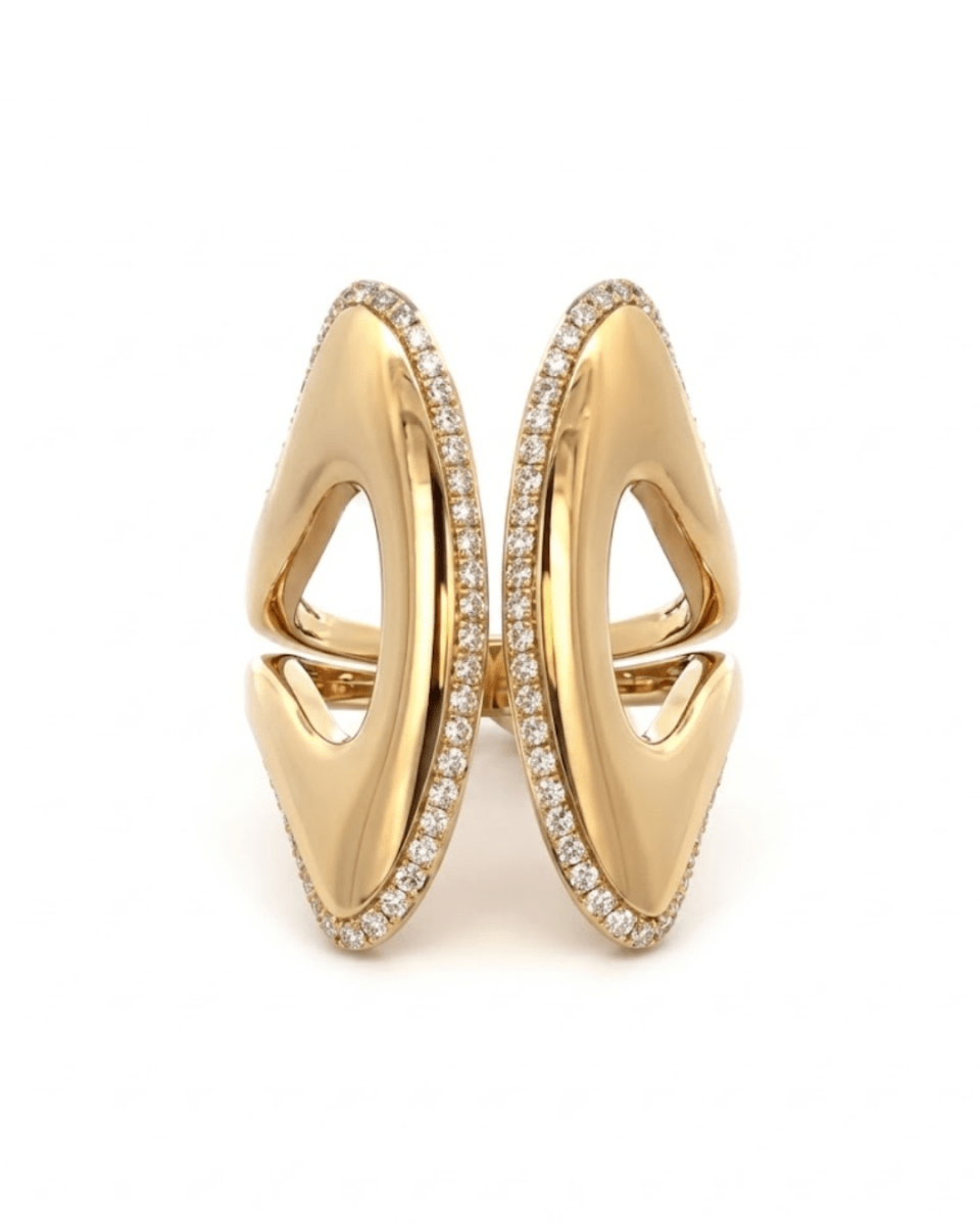 Wide Diamond Band Fashion Ring in Yellow Gold (130-33161)