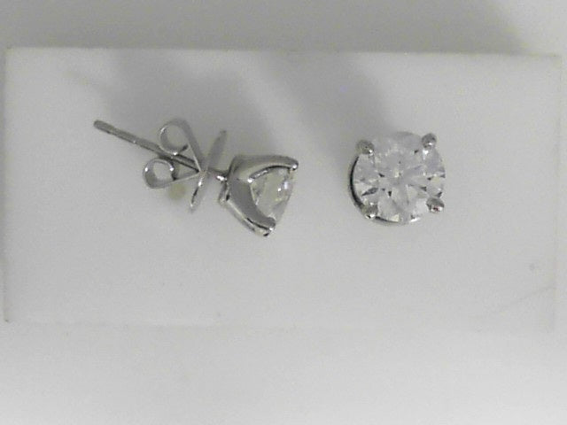 The VELA Solitaire Stud Fashion Earrings in White Gold (150-02142)
