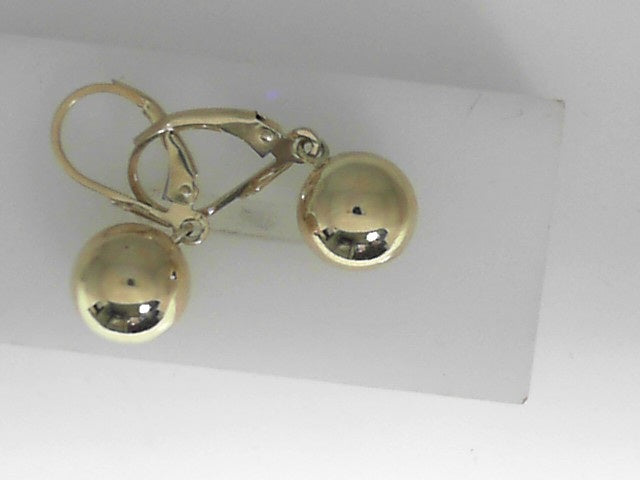Button Drop Earrings in Yellow Gold (425-00831)