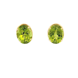 Oval Peridots Stud Earrings in Yellow Gold (210-01607) - Vardy's Jewelers - Cupertino CA