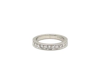 Platinum Contemporary Wedding Band With Channel Set Diamonds - My Store