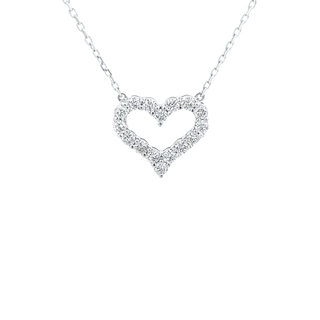 Heart Shaped Pendant with Round Diamonds in White Gold - My Store