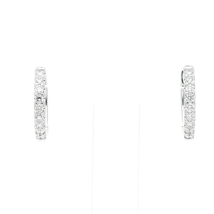 ODESSA HUGGIES Earrings in White Gold (152-00496) - Vardy's Jewelers - Cupertino CA