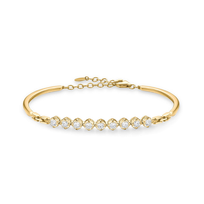 Essentials Diamond Bangle Bracelet in Yellow Gold (170-33321)