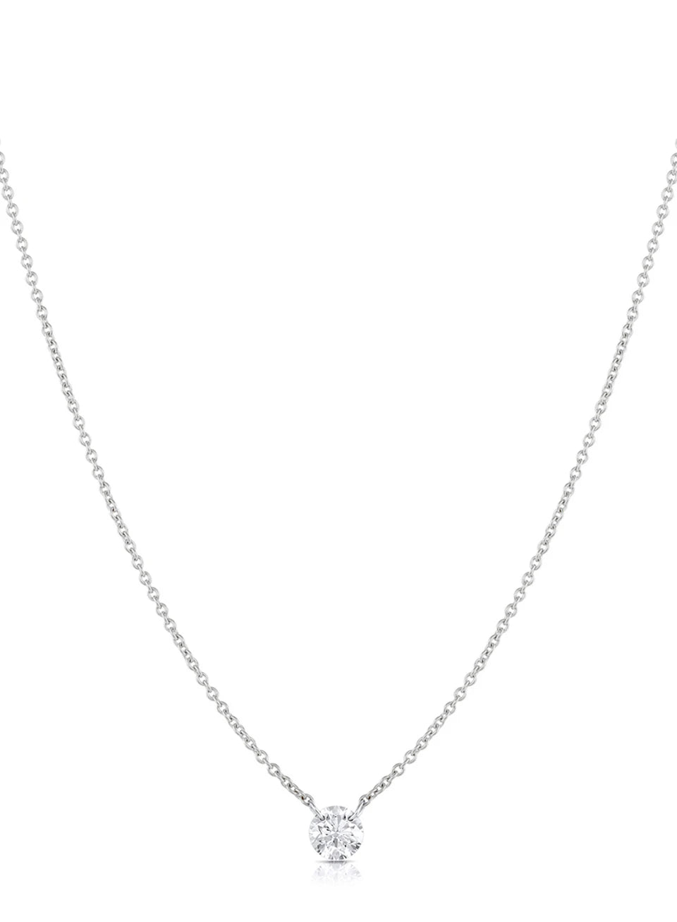 Floating Diamond Necklace in white gold (160-02211) - Vardy's Jewelers - Cupertino CA