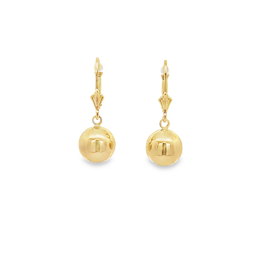 Button Drop Earrings in Yellow Gold (425-00831)