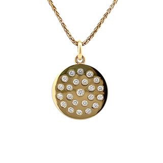 Vardy's Collection Free Form Pendant Necklace with 0.80ctw Round G/H Vs2 Diamonds in 18K Yellow Gold (0.80ctw) - My Store