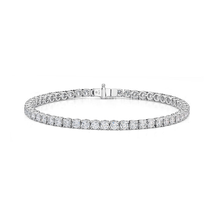 Classic 4 prong Line Bracelet in White Gold (170-33317)