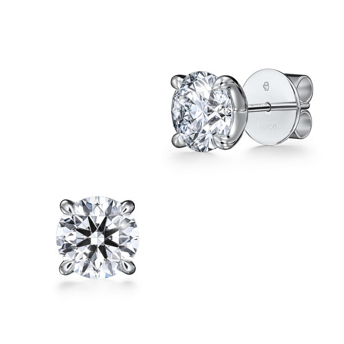 The VELA Solitaire Stud Fashion Earrings in White Gold (150-02142)