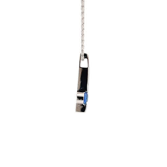 Open Link Sapphire Pendant in White gold (230-01494) - Vardy's Jewelers - Cupertino CA