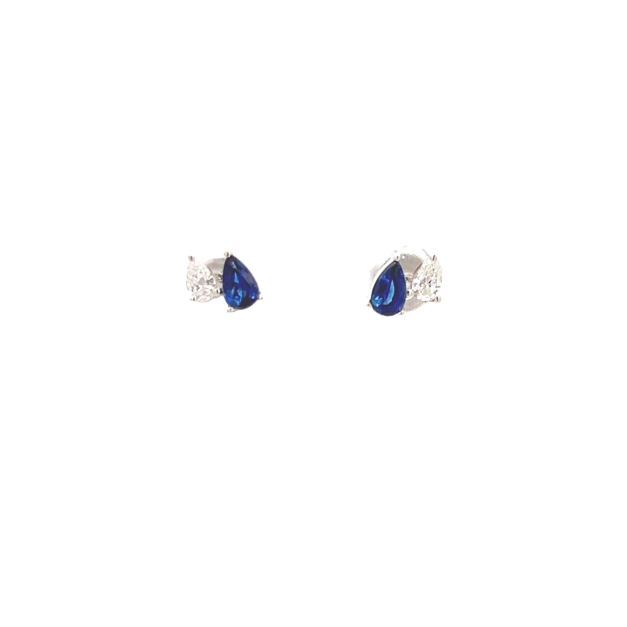 Sapphire and Diamond Studs Earrings in White Gold (210-33349)