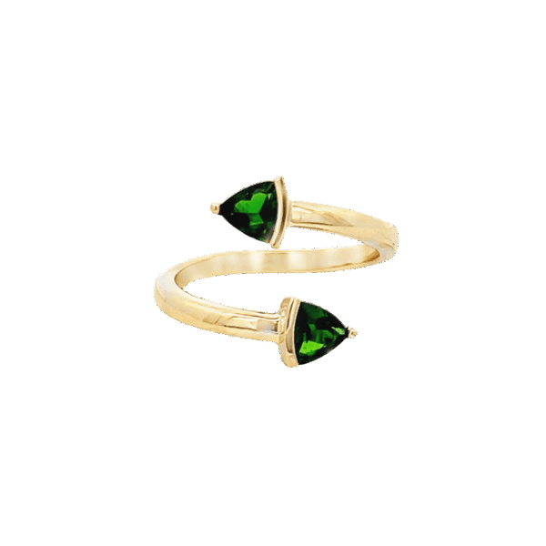 Vardy's Collection Trillian Green Garnet Geometric Fashion Ring in 14K Yellow Gold (0.81ct) - My Store