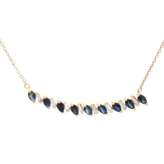 Free Form Sapphire Pendant in yellow gold (230-01490) - Vardy's Jewelers - Cupertino CA