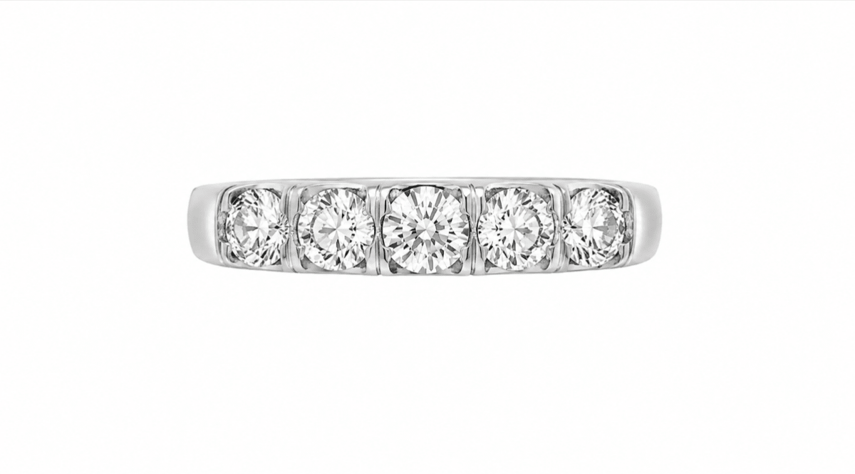 5 Stone Wedding Band in Platinum (110-01506)