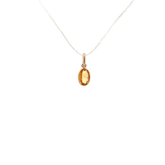 Drop Pendant With One Oval Sapphire in Yellow gold (230-01197) - Vardy's Jewelers - Cupertino CA