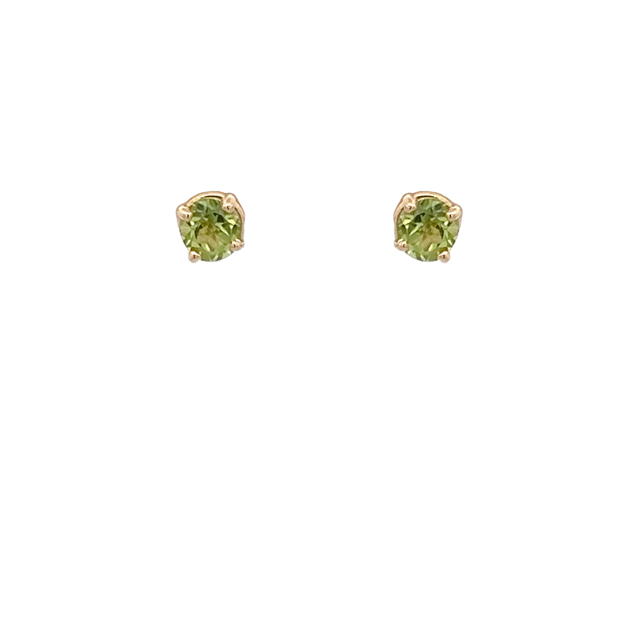 Vardy's Collection Round Peridot Stud Earrings in 14K Yellow Gold - My Store