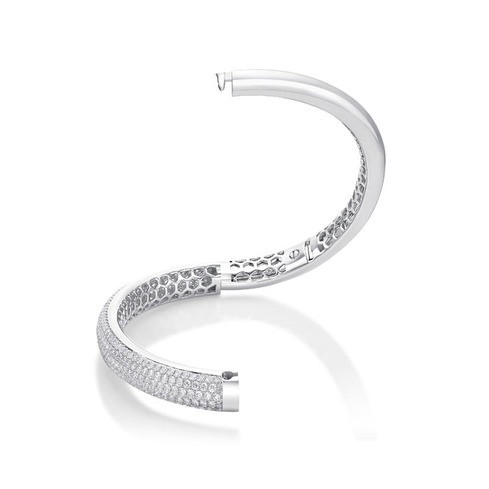 Pirouette 5 Row Pave Diamond Bracelet in White Gold (170-33326)