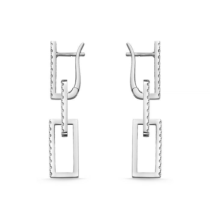 Essentials Rectangle Drop Earrings in White Gold (152-33325) - Vardy's Jewelers - Cupertino CA