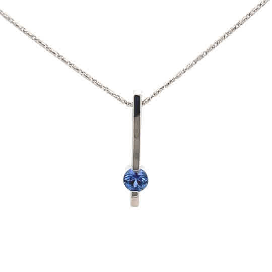 Open Link Sapphire Pendant in White gold (230-01494) - Vardy's Jewelers - Cupertino CA
