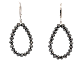 Vardy's Collection Drop Black Diamond Earrings in 14K White Gold (20.80ct) - My Store