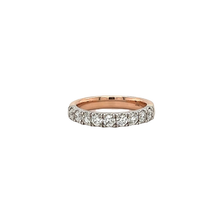 Two Tone 14 Karat U Set Wedding Band in Rose Gold (110-01372) - My Store
