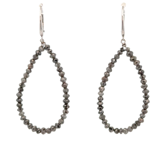 Vardy's Collection Drop Grey Diamond Earrings in 14K White Gold (14.89ct) - My Store