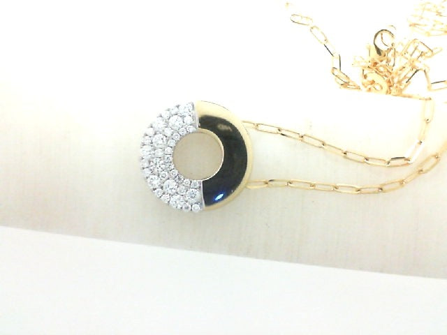 Round Diamond Pendant in Yellow Gold (160-33204)
