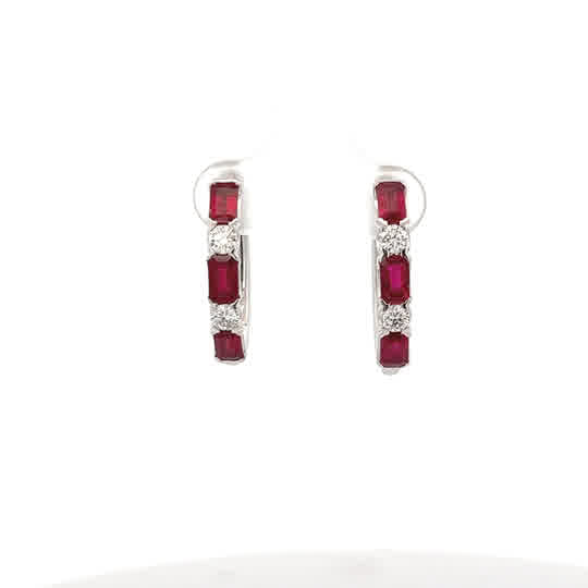Vardy's Collection Ruby Stud Earrings in 18K White Gold (2.31ct) - My Store