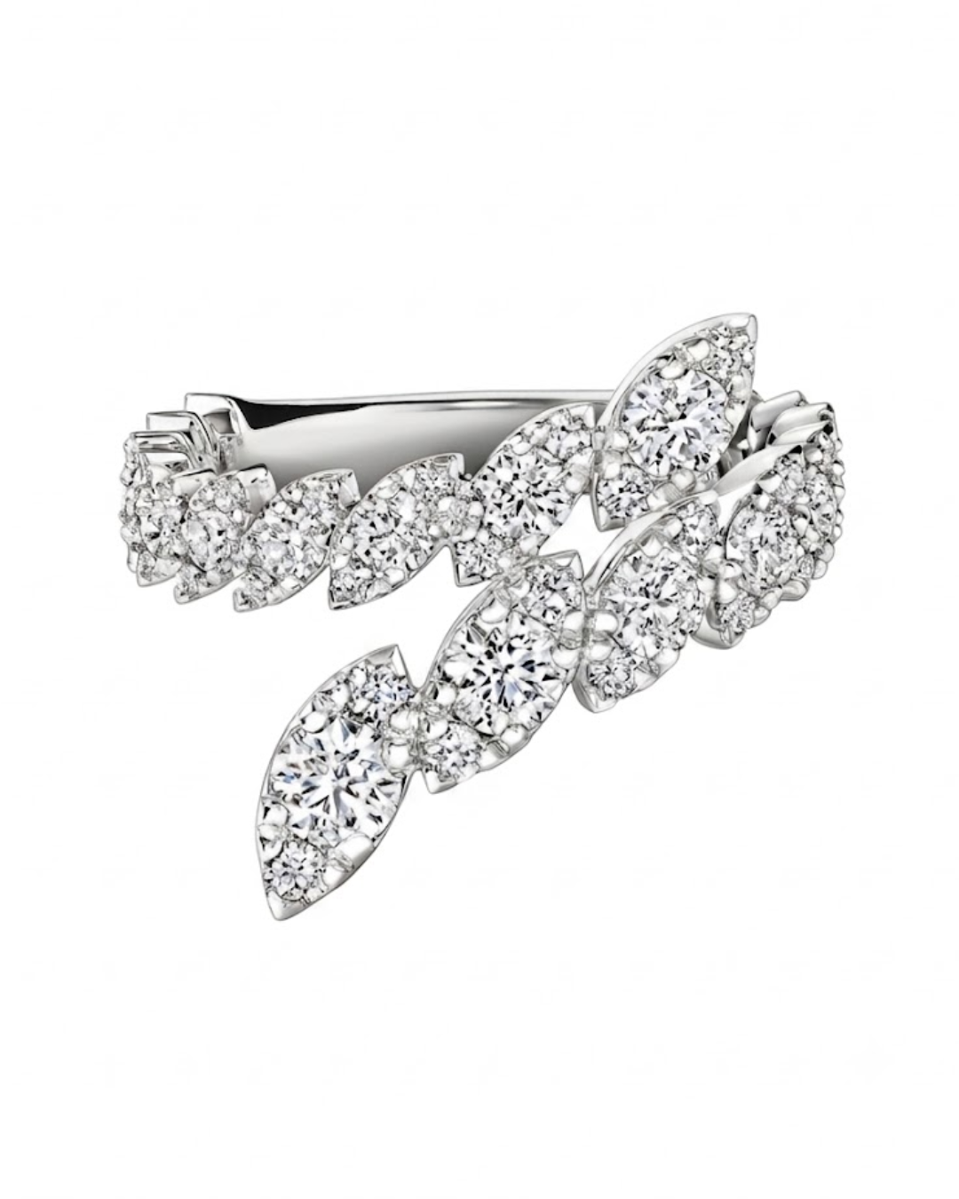 Hearts On Fire Bypass Fashion Ring in White Gold (130-33240) - Vardy's Jewelers - Cupertino CA