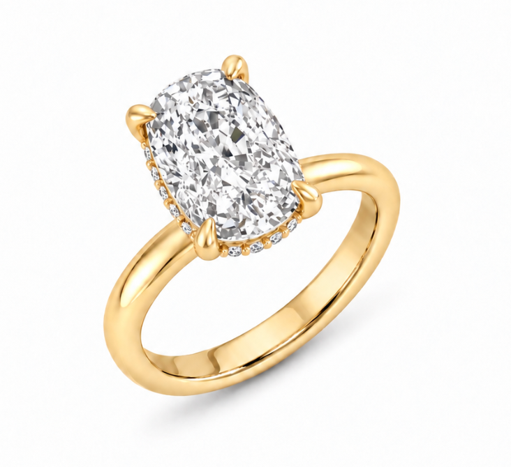 Hidden Halo Oval Diamond Engagement Ring  (100-33853)