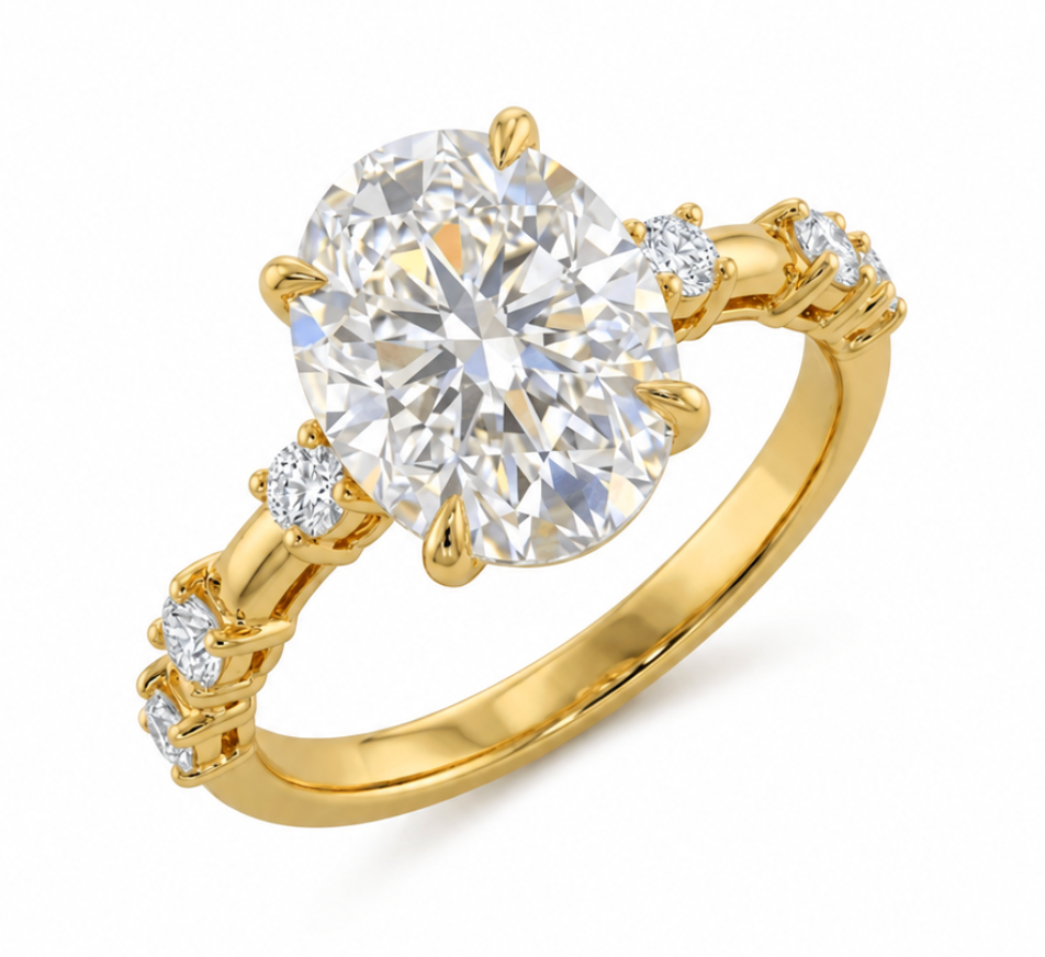 Halo Engagement Ring in Yellow Gold (100-00680)