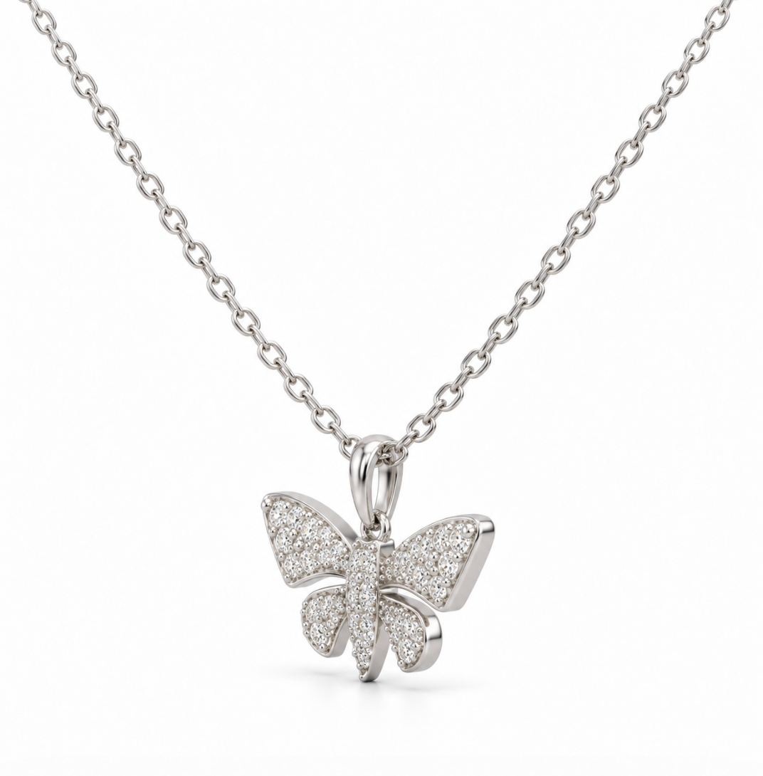 Dragon Fly Pendant White Gold (160-33893)