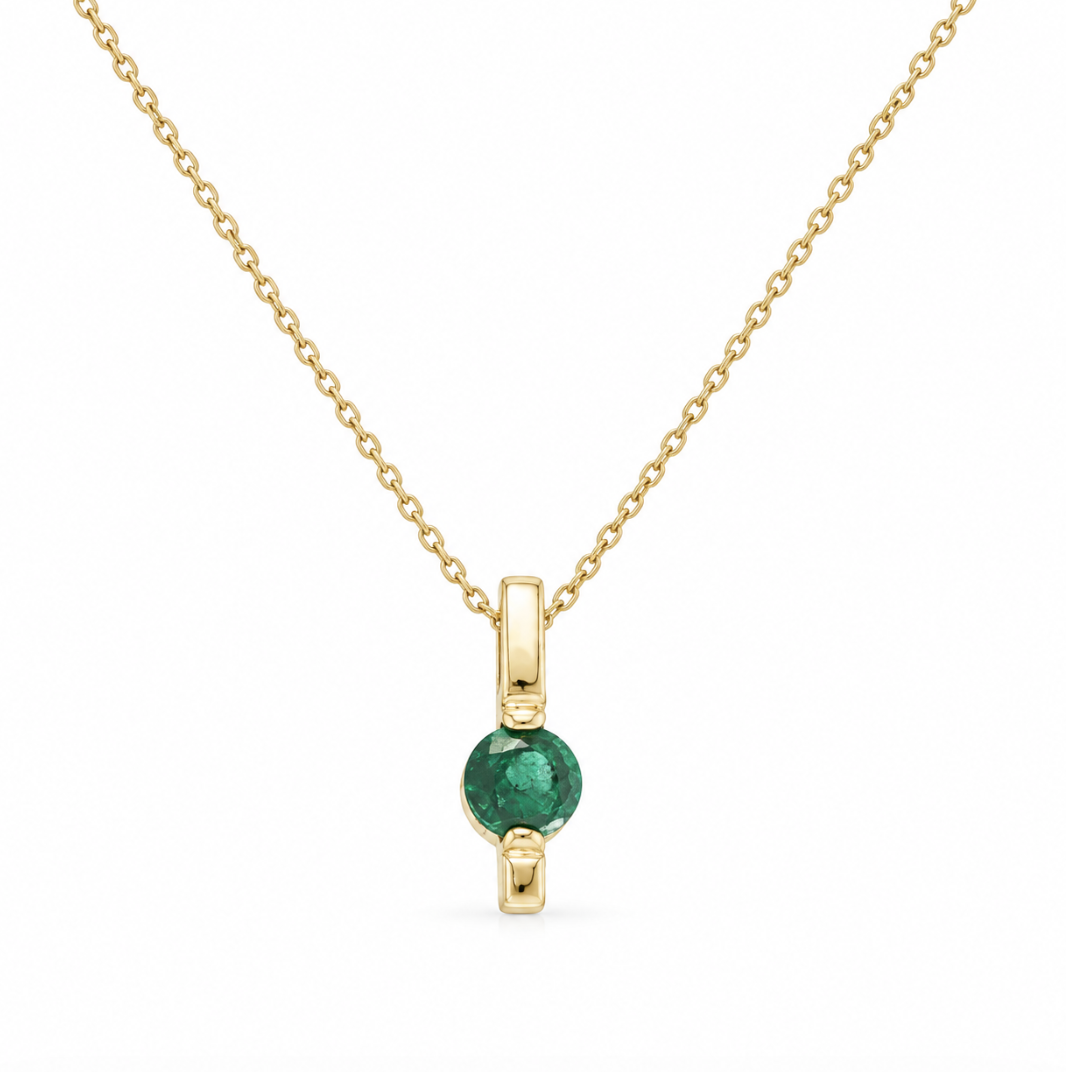 Emerald Bar Yellow Gold Pendant (230-33887)