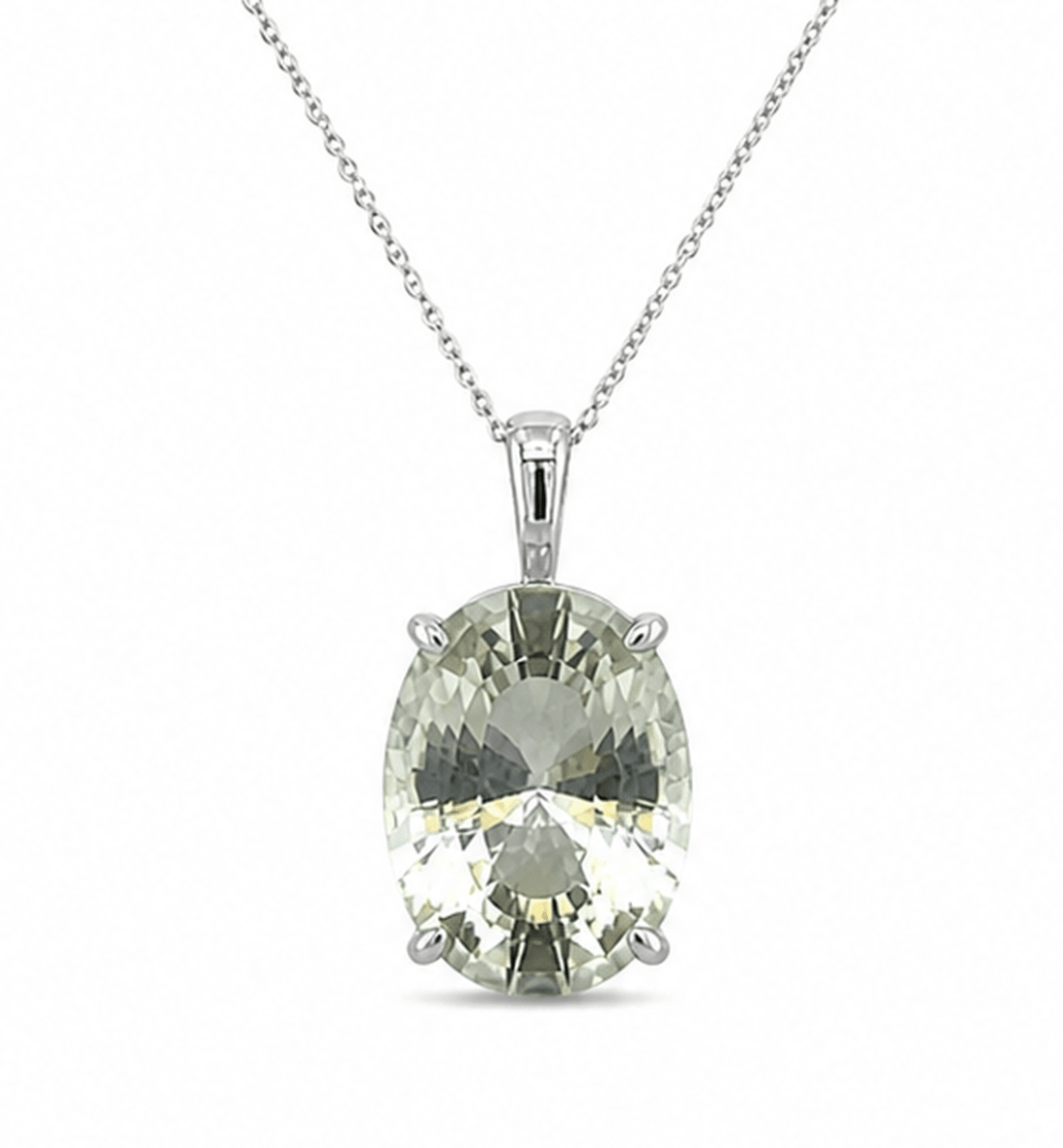 Aquamarine Drop Pendant in White Gold (230-01247)