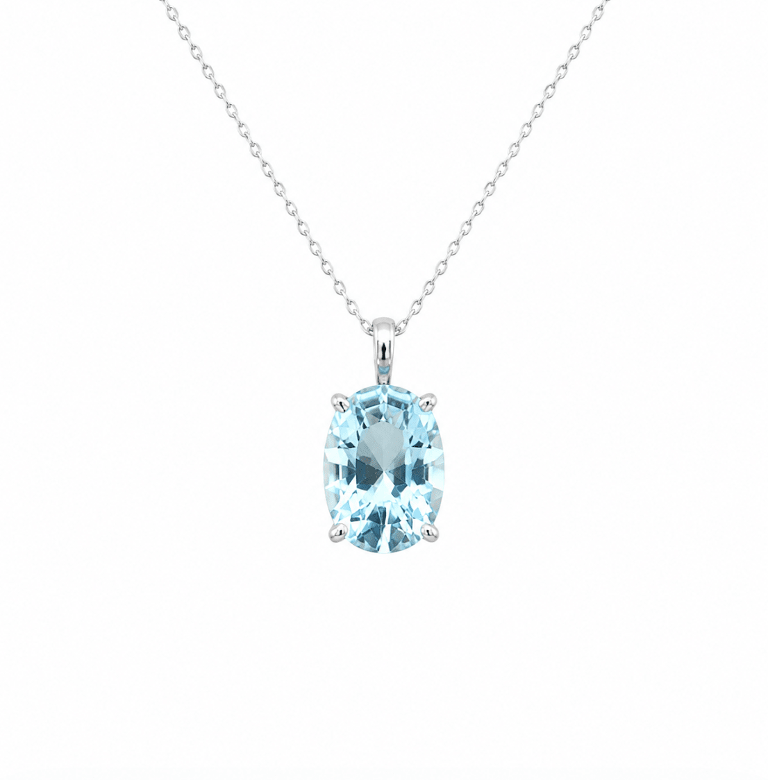 Aquamarine Pendant in white gold (230-01233)