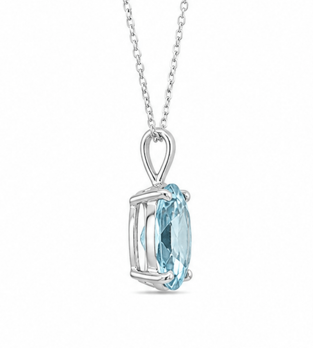 Aquamarine Pendant in white gold (230-01233)