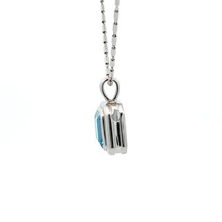 Bezel Setting Pendant with Rectangular Cushion Blue Topaz