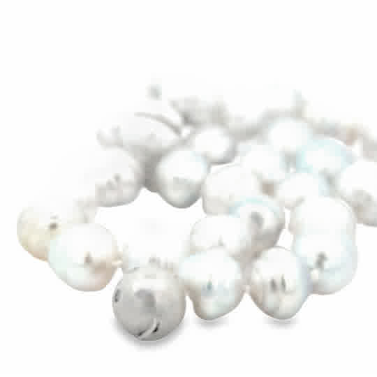 Vardy's Collection South Sea White Pearl Single Strand Necklace in 14K White Gold - My Store