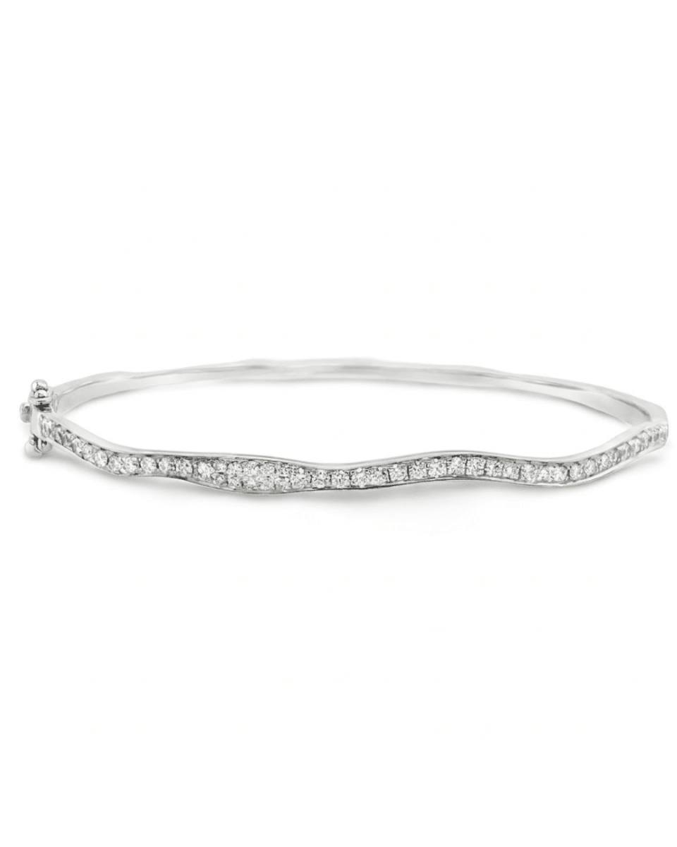 Bangle Bracelet with Diamonds in White gold (170-00748)