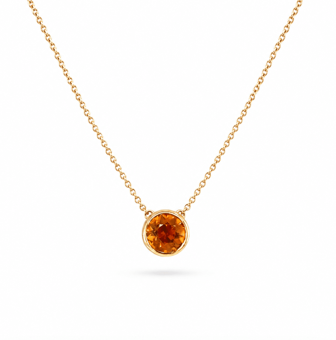 Bezel Setting Pendant With Mandarin Orange Garnet in Rose Gold (230-01302)